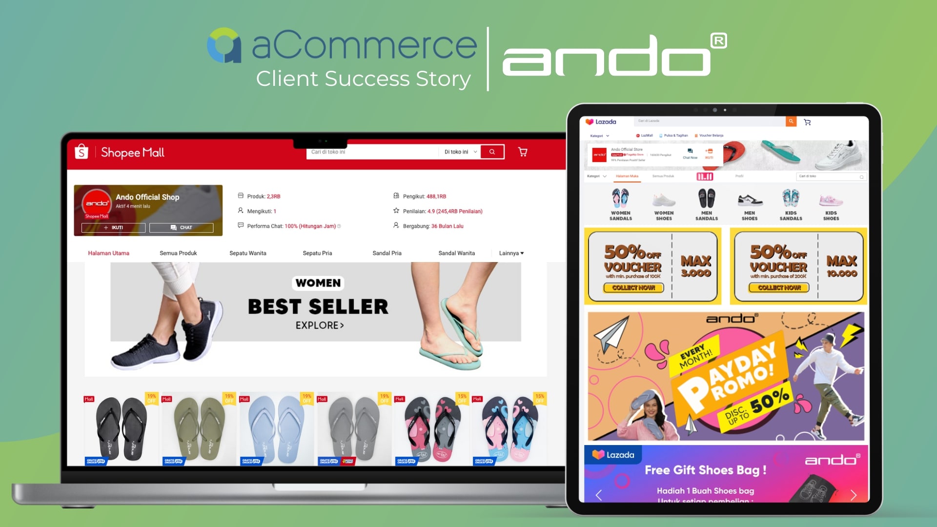 ธุรกิจ, สังคม - Ando Experiences Remarkable Growth Spurt in Indonesia with aCommerce Strategy and Services