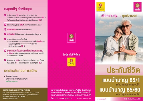 ข่าวประกัน - ประกันชีวิตแบบบำนาญ 85/1 และ 85/60 แบบลดหย่อนภาษีได้ เพื่อความสุขทุกช่วงเวลา