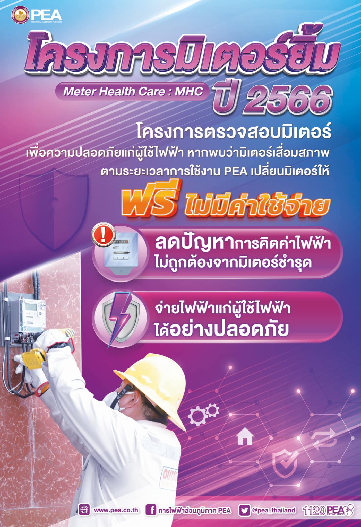 ข่าวราชการ, รัฐวิสาหกิจ - การไฟฟ้าส่วนภูมิภาค ดำเนินโครงการ มิเตอร์ยิ้ม (Meter Health Care : MHC) ประจำปี 2566 