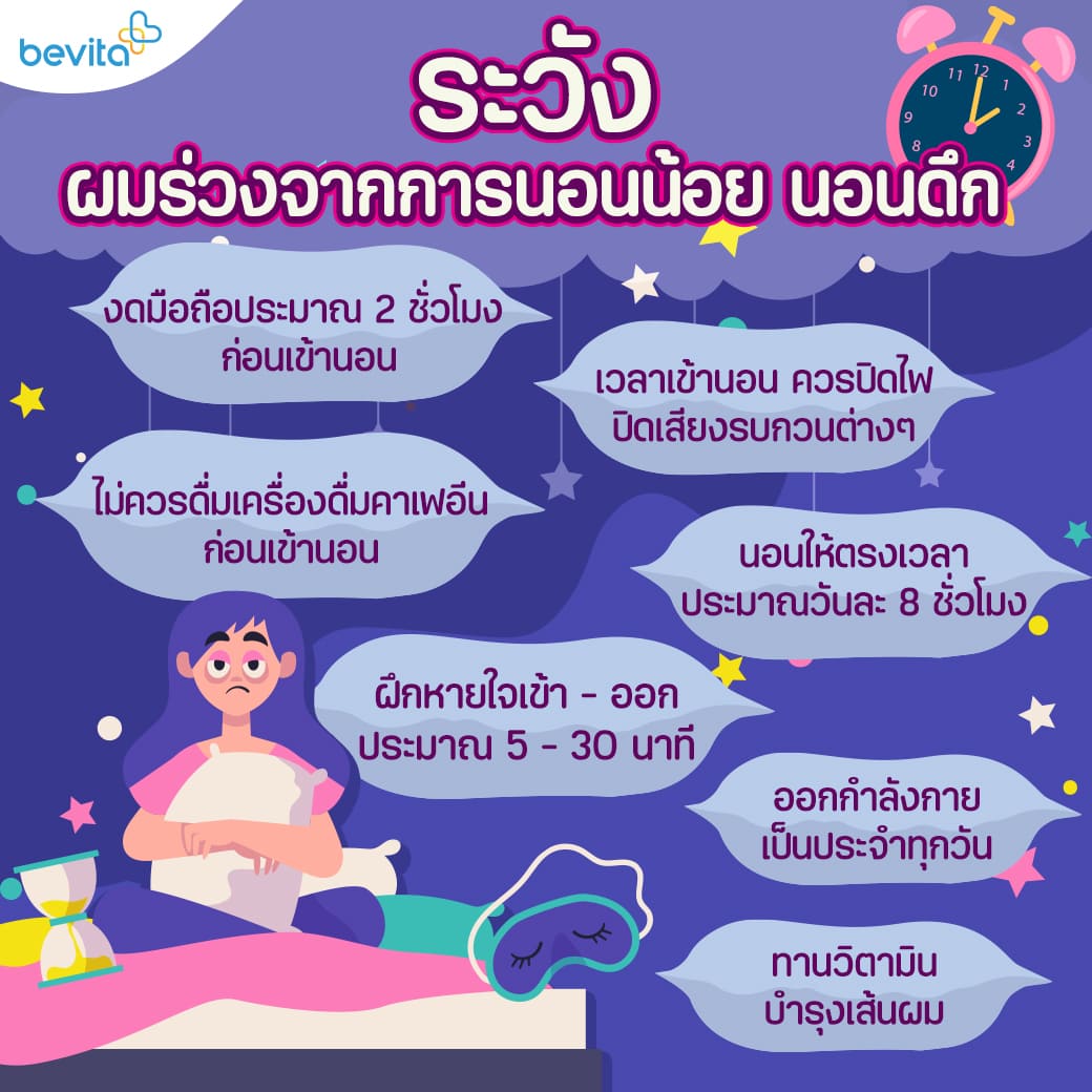 ข่าวสุขภาพ - ระวังผมร่วงจากการนอนน้อย นอนดึกพร้อมแชร์เคล็ดลับลดผมร่วง