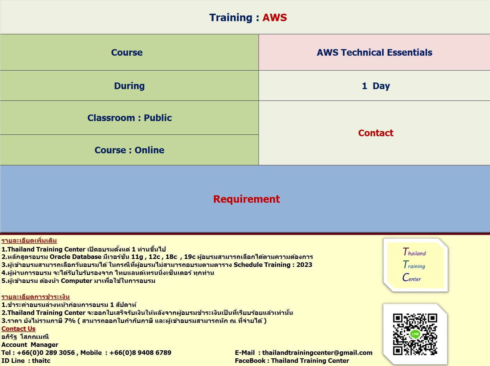 การศึกษา - เปิดอบรมหลักสูตร AWS Technical Essentials