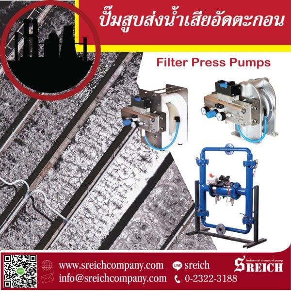 ข่าวธุรกิจ, สังคม - ปั๊มดูดส่งน้ำเสียมีตะกอนเข้าเครื่องอัดตะกอน Filter press ในระบบบำบัดน้ำเสีย